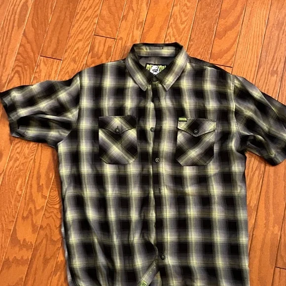 DIXXON Black and Yellow Plaid Shirt - Picture 1 of 4